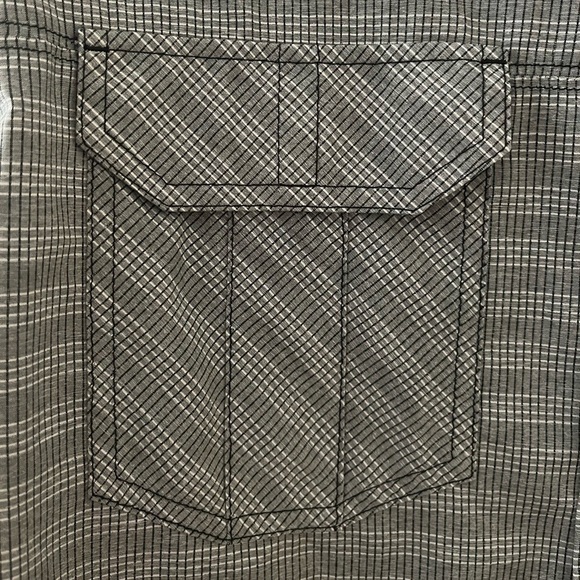 Prana Men’s Gray Plaid Button Front Long Sleeve Shirt Medium - Picture 3 of 11